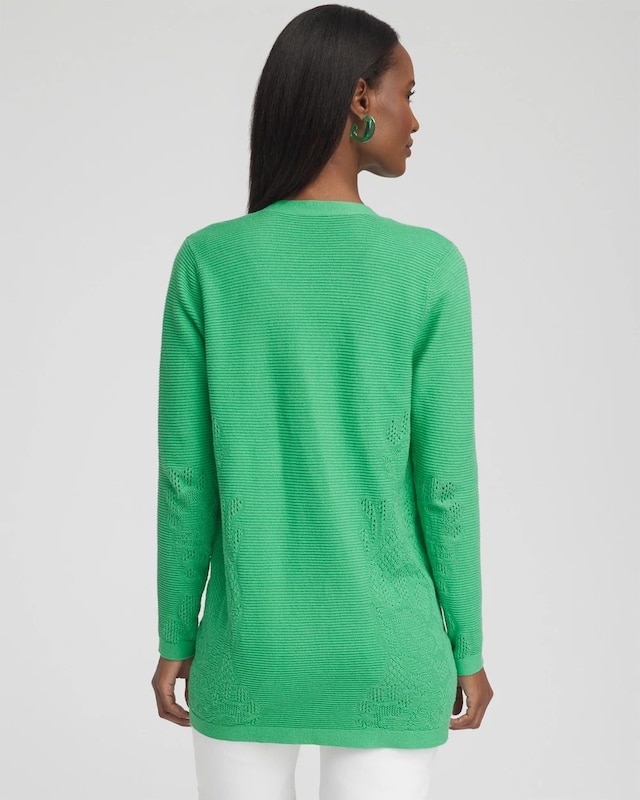 Placed Pointelle Cardigan - image 3